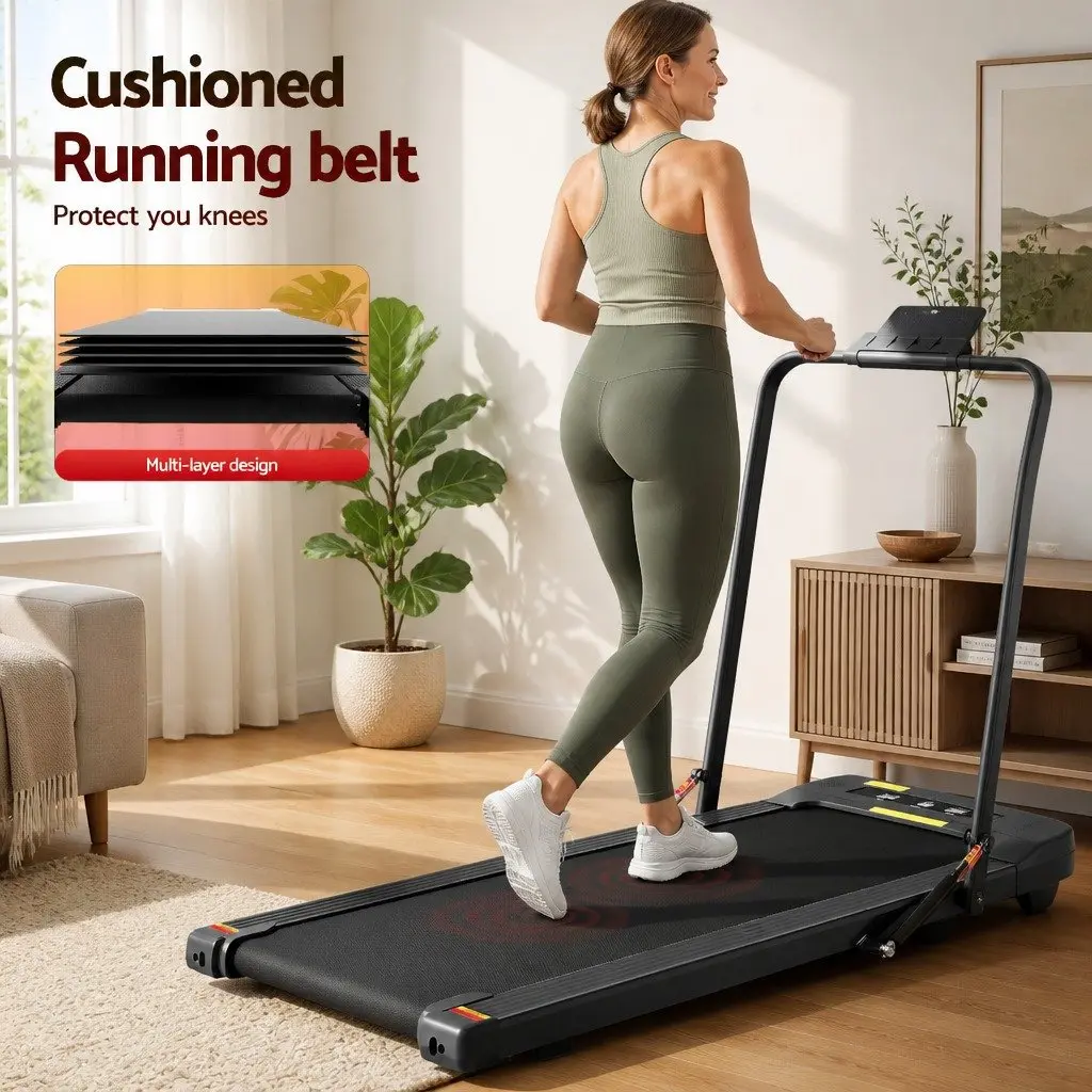 Electric Walking Pad Treadmill Under Desk Foldable Home Gym Fitness 400mm Black