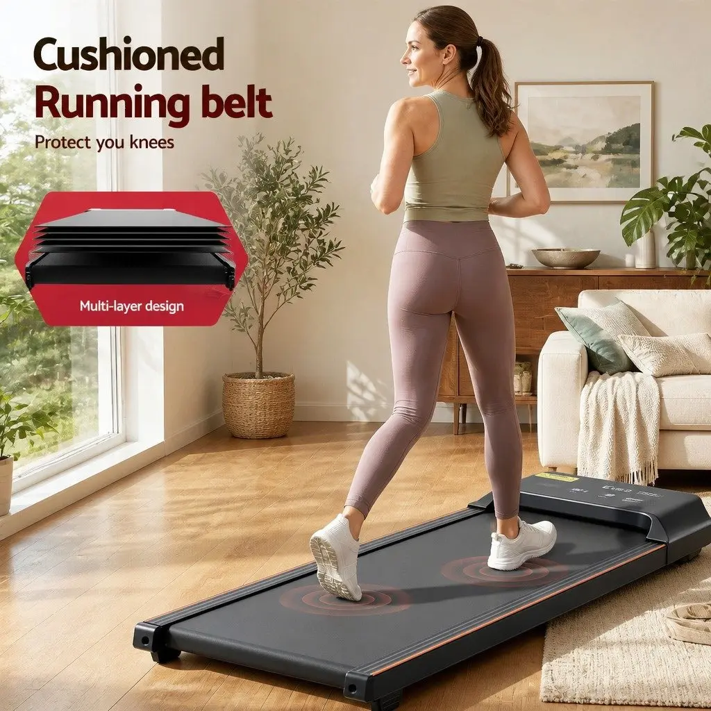 3 in 1 Walking Pad Treadmill Black 126 x 52 x 15 cm Auto Incline 20% Home Gym Under Desk Fitness
