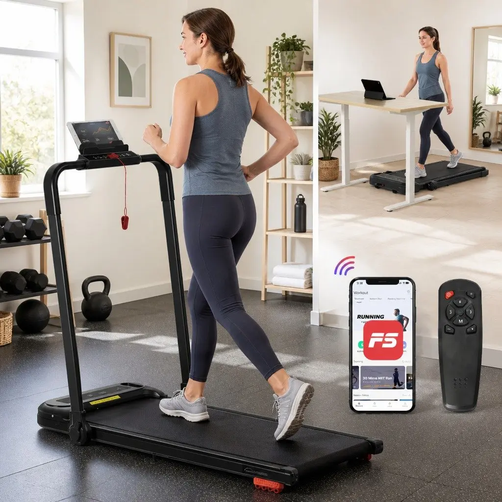 Electric Treadmill with Incline and Mobility