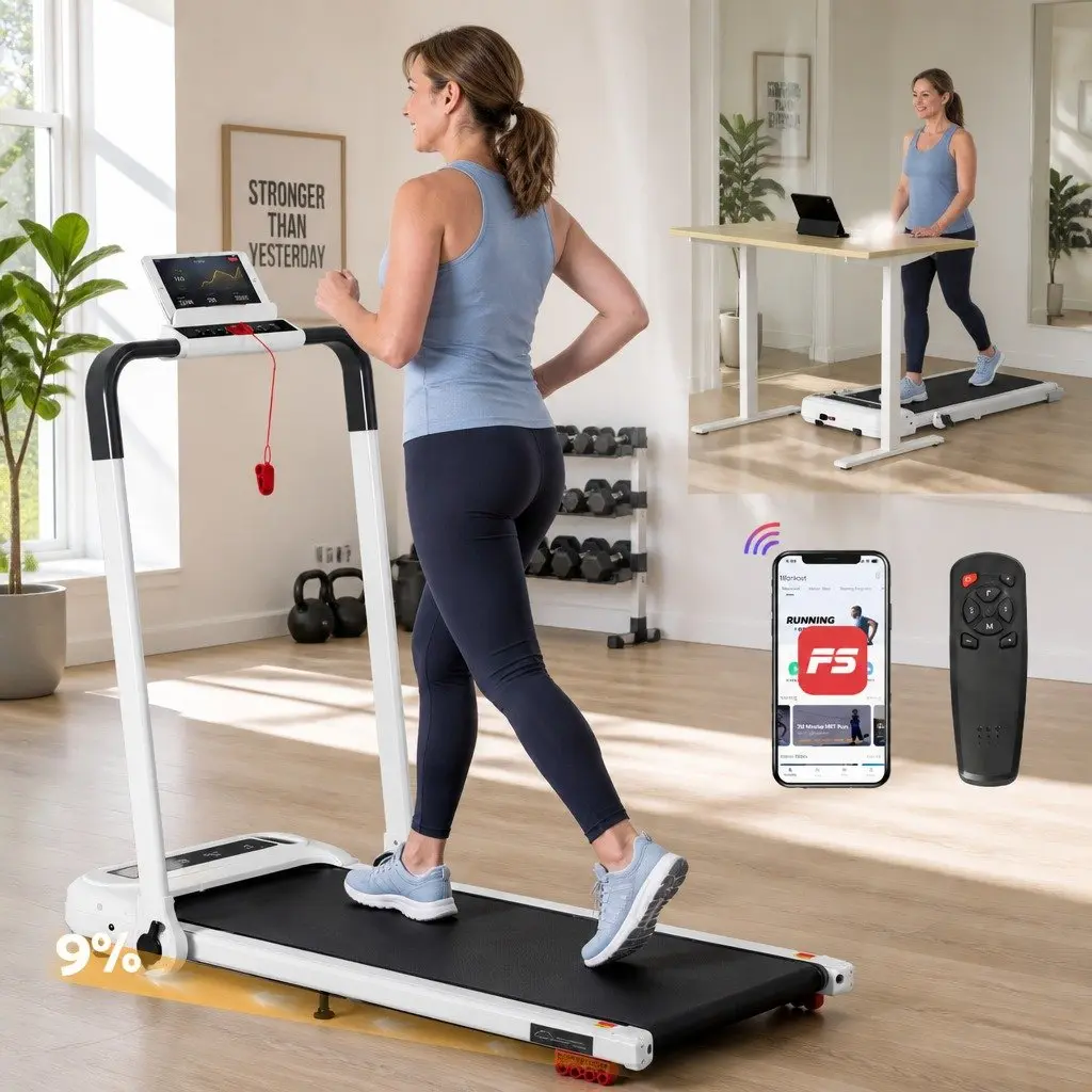Electric Walking Pad Treadmill with Quiet Motor and Remote