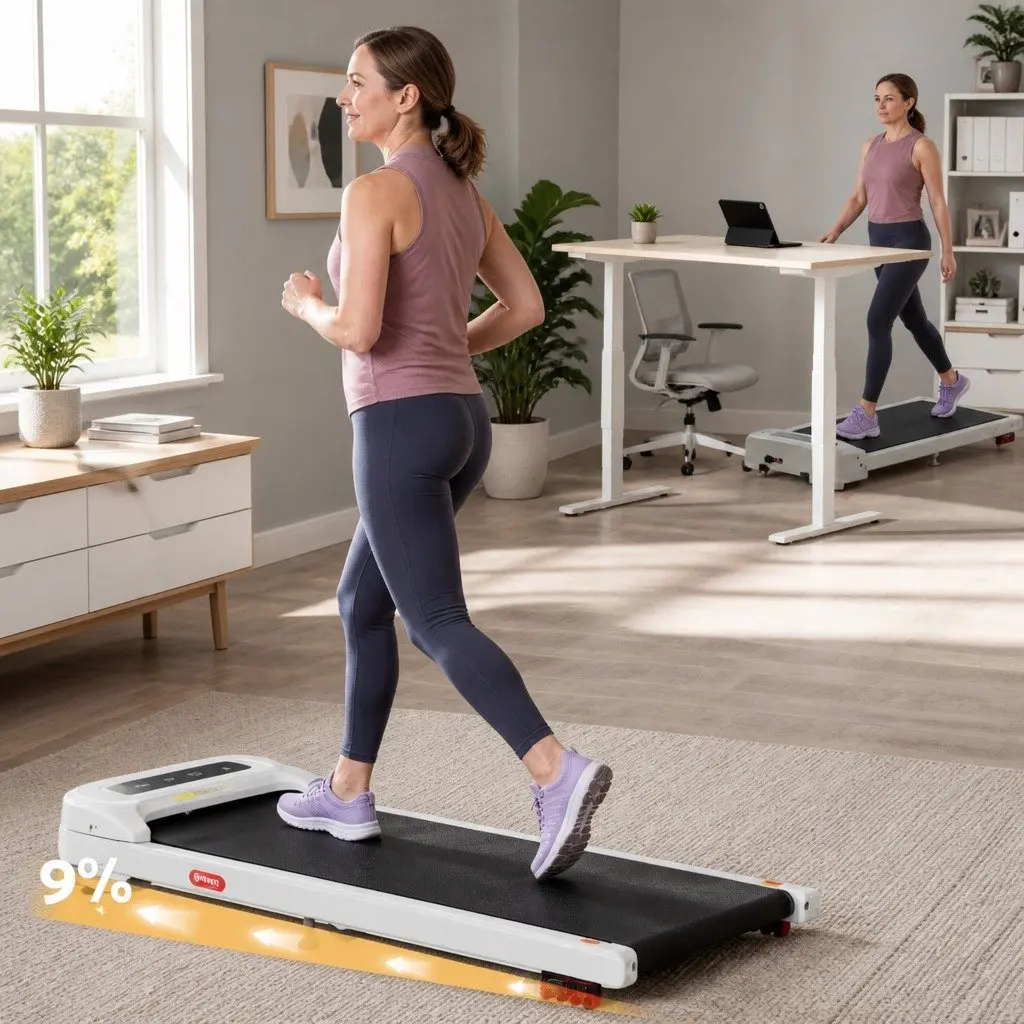 Electric Walking Pad Treadmill with Three Incline Levels