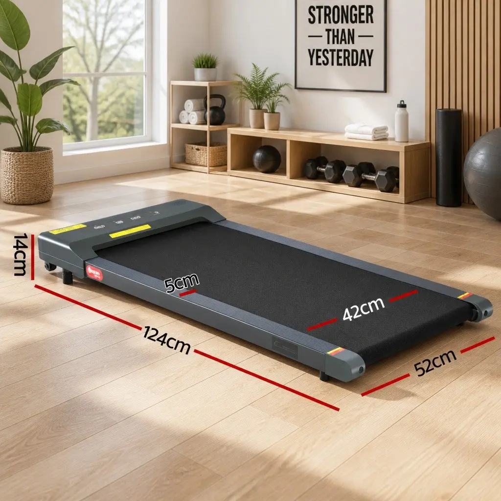 Electric Walking Pad Treadmill 2 in 1 Under Desk Home Gym Fitness Machine Grey