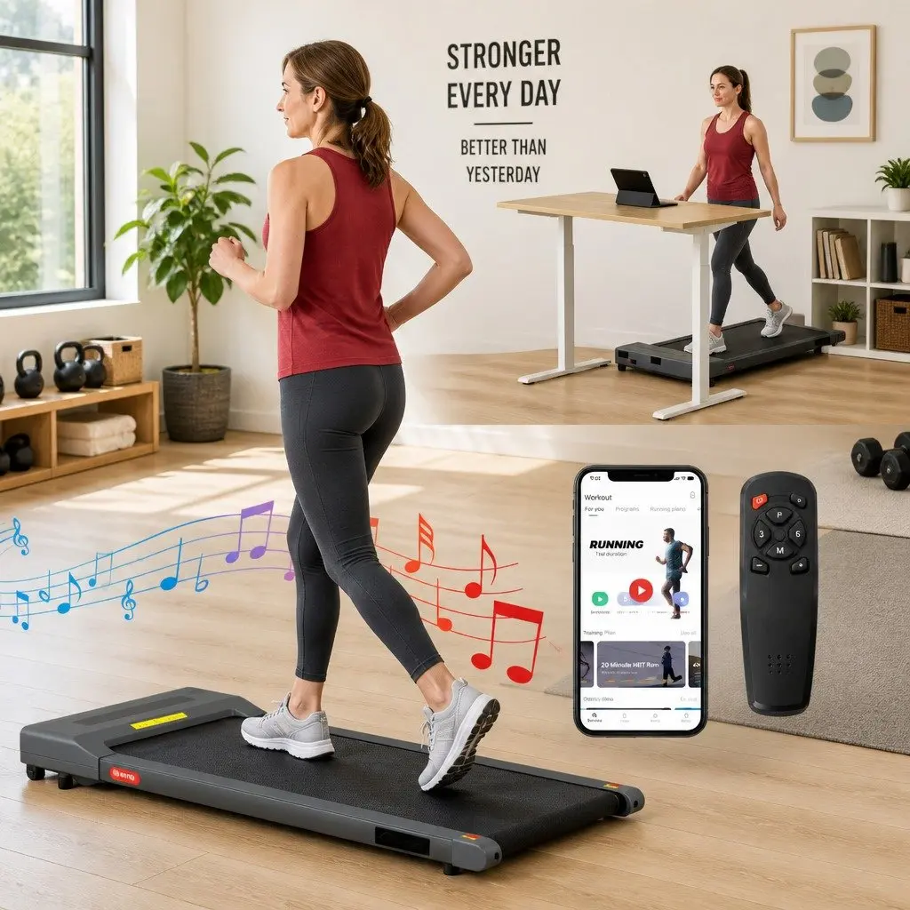 Electric Walking Pad Treadmill 2 in 1 Under Desk Home Gym Fitness Machine Grey