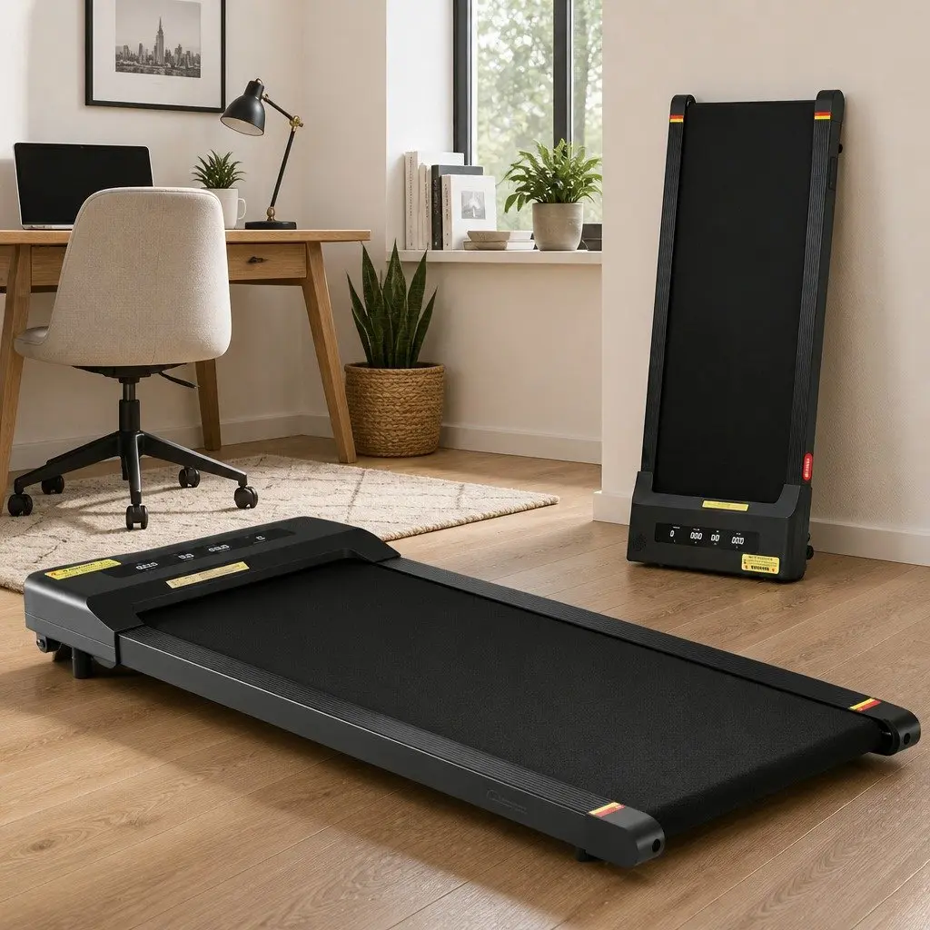 Electric Walking Pad Treadmill 2 in 1 Home Gym Fitness Under Desk Foldable Black