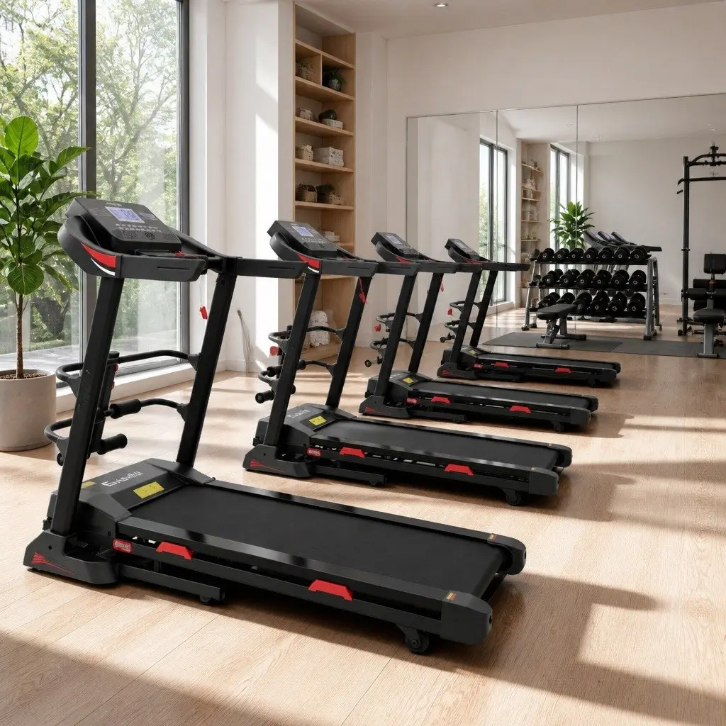 Electric Treadmill with Heart Rate Monitor and Sit-Up Bar