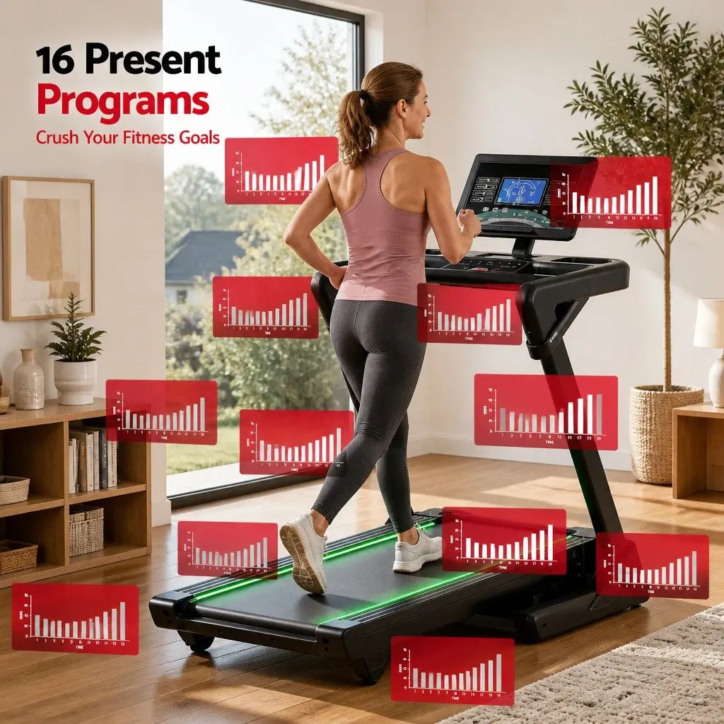 Foldable Treadmill Black 500mm Wide Belt Auto Incline Home Gym Electric Machine