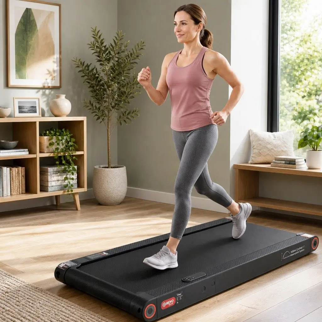 4-in-1 Treadmill Black Compact Under Desk Home Gym Machine with Vibration Mode