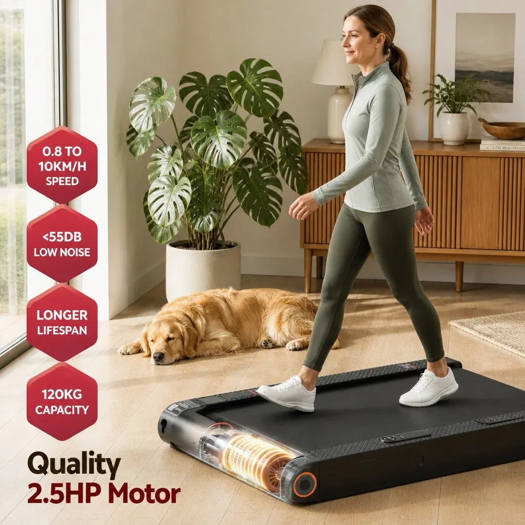 4-in-1 Treadmill Black Compact Under Desk Home Gym Machine with Vibration Mode