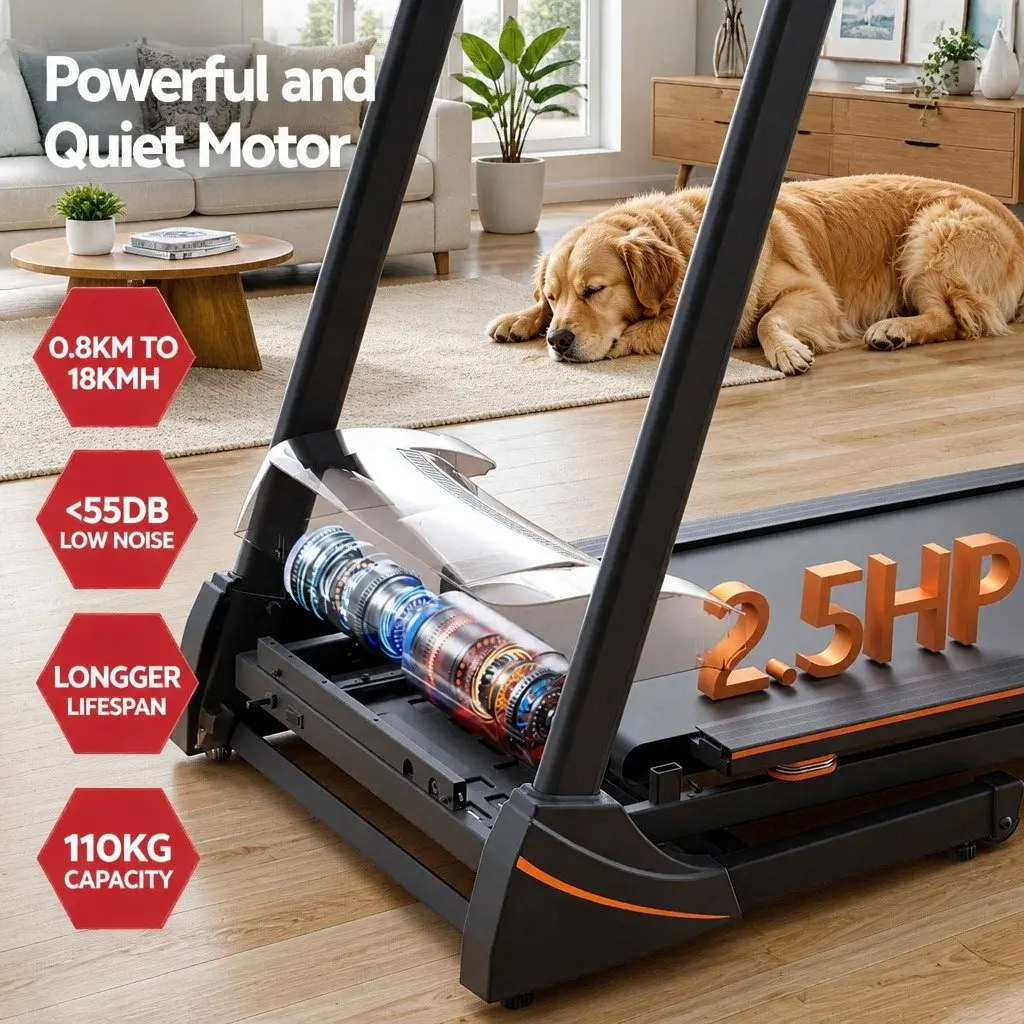 Electric Treadmill Black Foldable 18 Speed 12 Programs