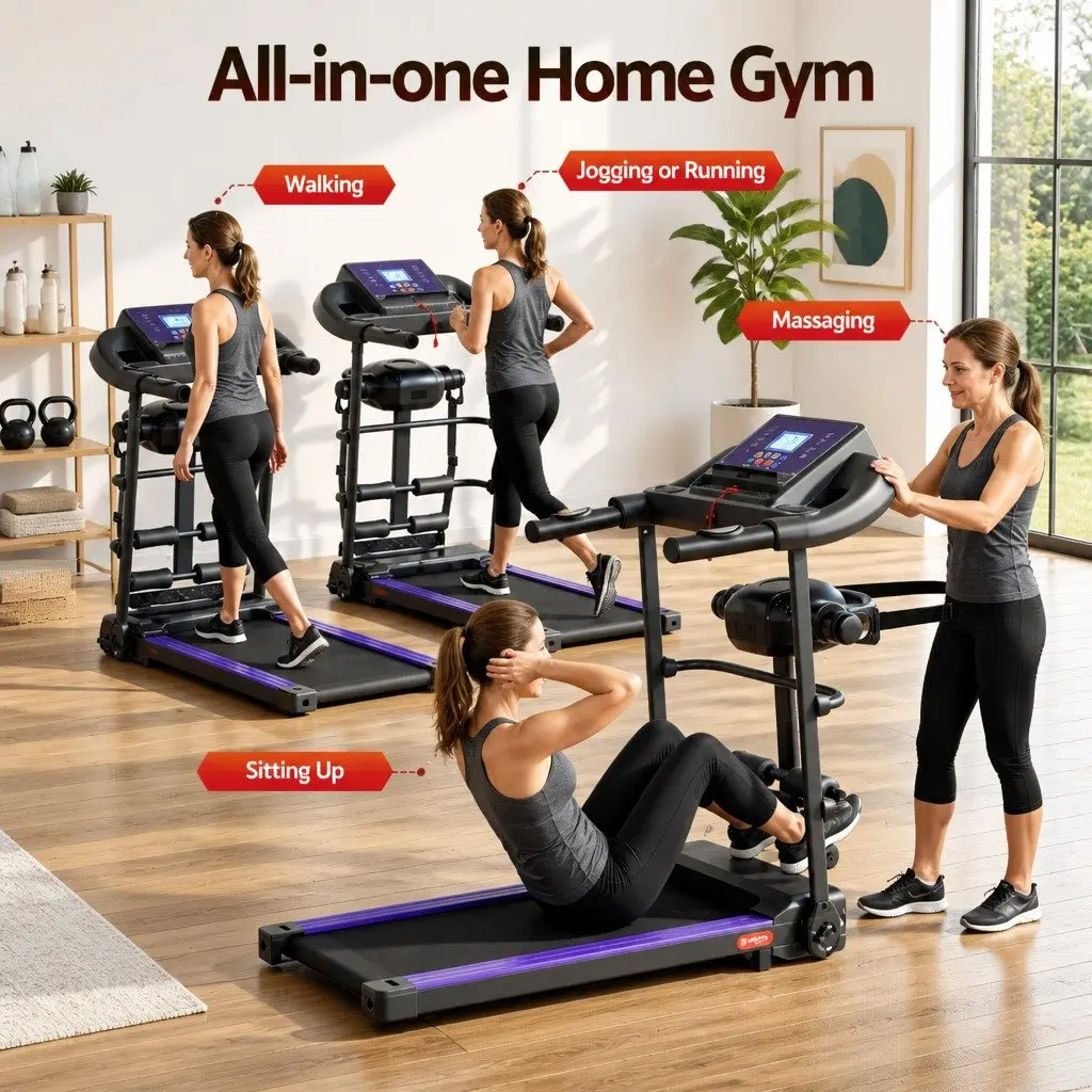Electric Treadmill Home Gym Fitness Exercise Machine with Massage Bar 12
