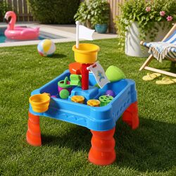 Kids Sand Water Play Table 2-In-1 Activity Toy Set Outdoor Indoor 21pc