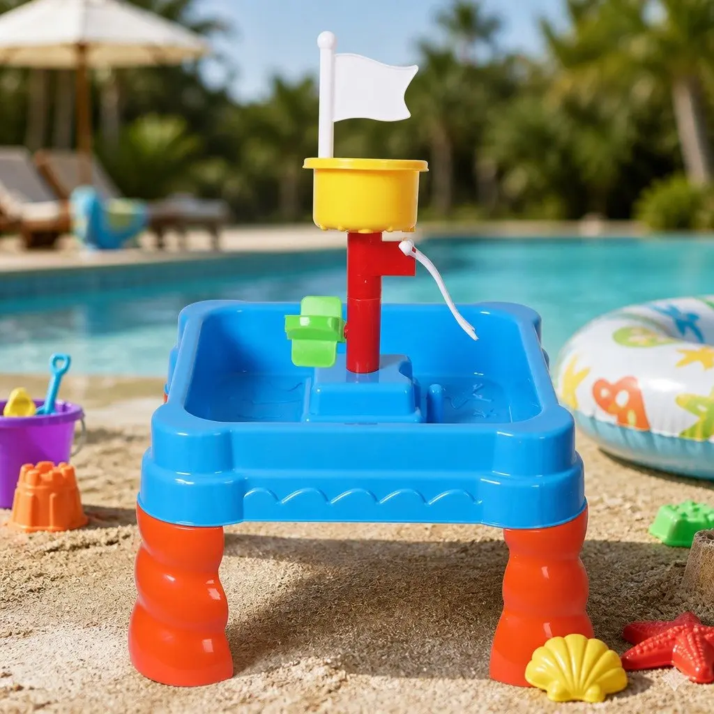 Kids Sand Water Play Table Multi-colour 40cm 2-In-1 Activity Toy for Outdoor Indoor Play