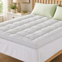 Concise Comfort: 11cm Thick Bamboo Mattress Topper