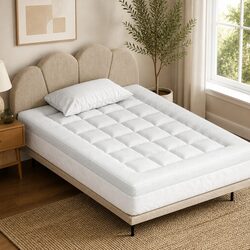 7.5cm Thick Pillowtop Mattress Topper for Ideal Sleep
