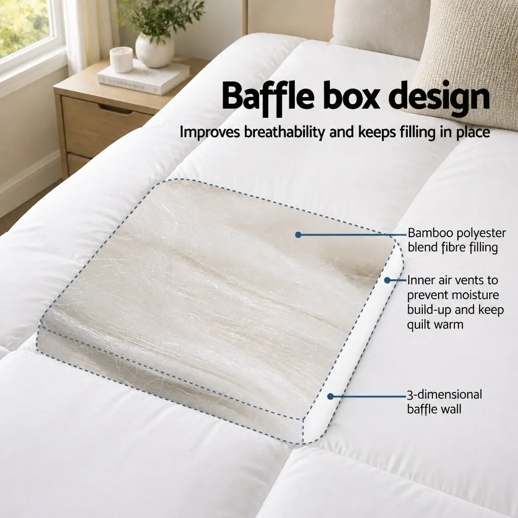 Single Mattress Topper White 5cm Bamboo Microfibre Pillowtop 45cm Deep Pocket
