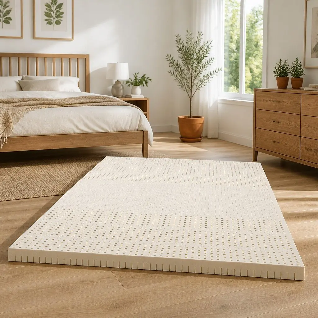 Latex Mattress Topper 7.5cm Double Breathable Cooling 7-Zone Pressure Relief