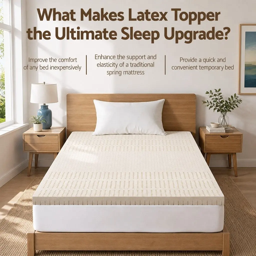 Latex Mattress Topper White King Single 7.5cm Thick 7-Zone Support Pressure Relief