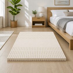 Latex Mattress Topper 7 Zone King Single Cooling Pad Foldable Washable Cover