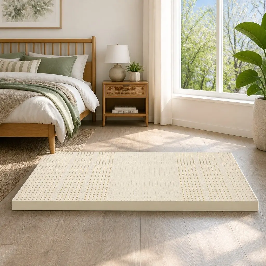 Latex Mattress Topper White Single Bed 7.5cm Thick 7-Zone Support Pressure Relief