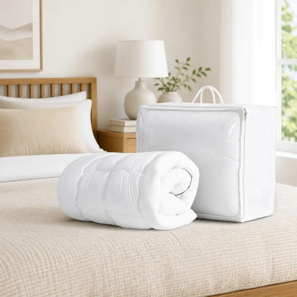 Mattress Topper White King Single 5cm Thick Pillowtop Breathable Microfibre