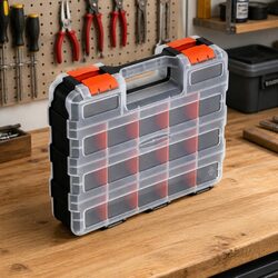 Double Sided Tool Box Organizer 34 Compartment Small Parts Storage Hardware