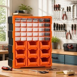 Compact 39-Drawer Tool Organizer for Efficient Storage