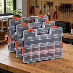 3 Pack Tool Box Organizer Small Parts Hardware Storage Boxes with Latches