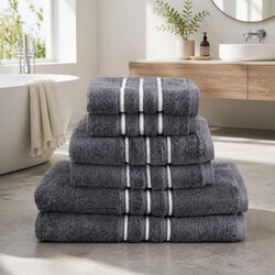 Compact and Reliable 6-Pack Grey Towel Set