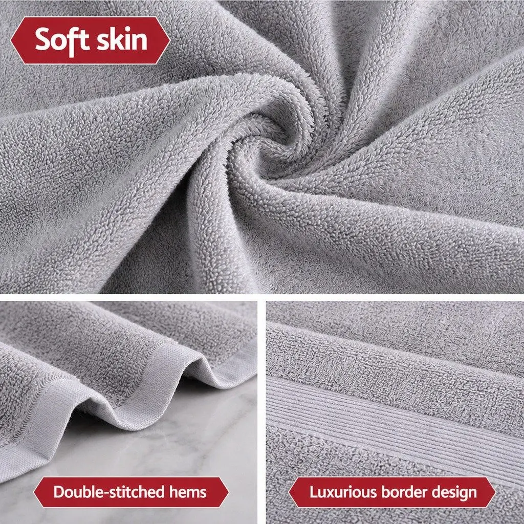 Bath Sheets Grey Extra Large 180cm x 90cm Cotton 2 Piece Set