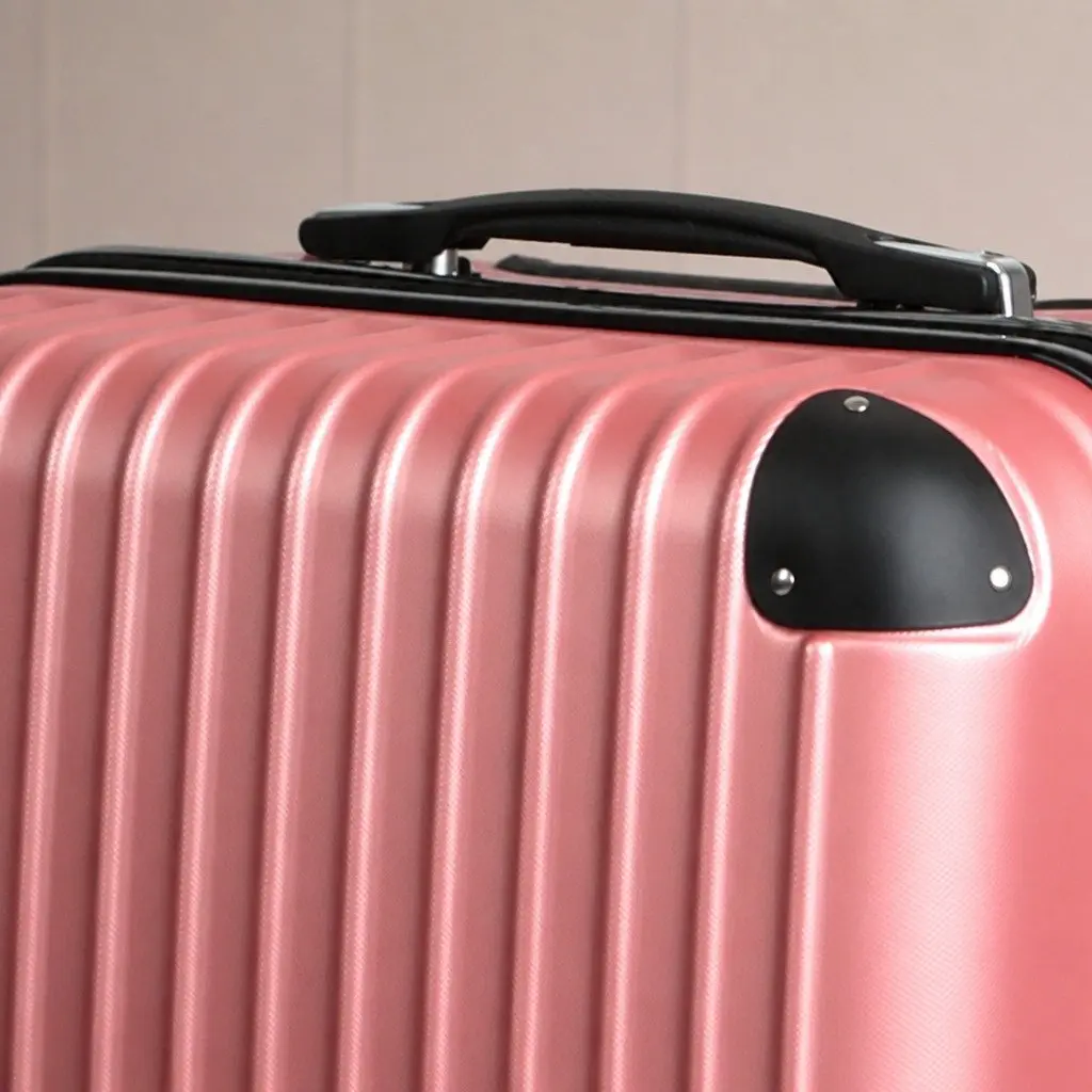 24 Inch Luggage Suitcase Rose Gold Hard Shell Trolley Travel Spinner Wheels
