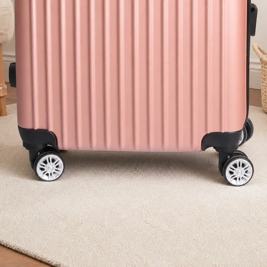 24 Inch Luggage Suitcase Rose Gold Hard Shell Trolley Travel Spinner Wheels
