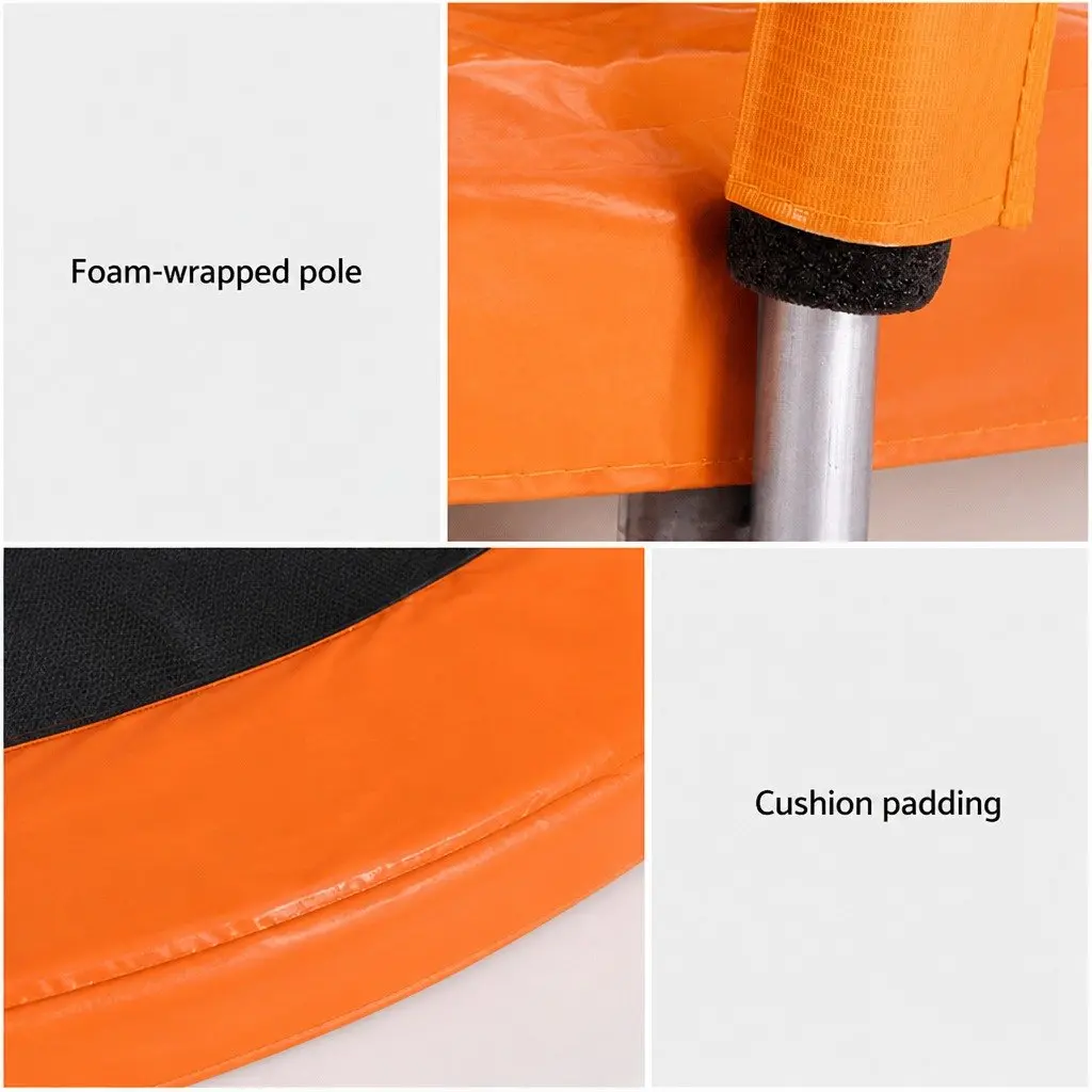 6FT Trampoline Orange Safety Enclosure Net Ladder Rebounder Jumping