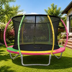 Compact and Reliable 8FT Kids Trampoline with Ladder
