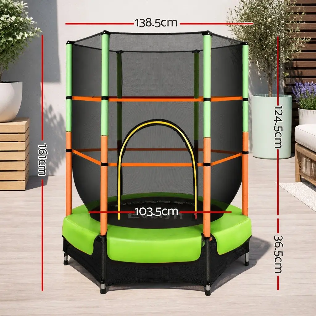 Kids Trampoline Black 4.5FT Mini Rebounder with Safety Net Enclosure