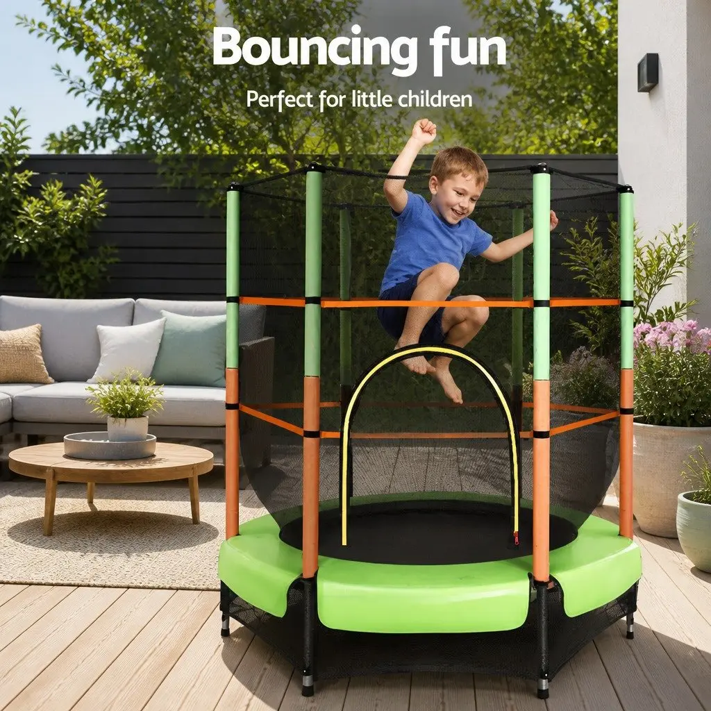 Kids Trampoline Black 4.5FT Mini Rebounder with Safety Net Enclosure