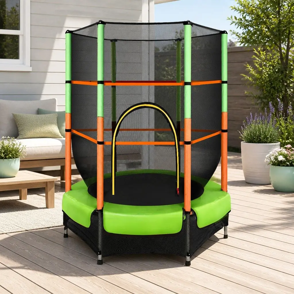 Kids Trampoline Black 4.5FT Mini Rebounder with Safety Net Enclosure