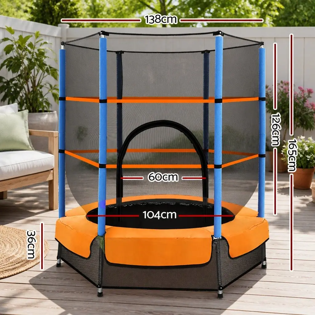 Kids Trampoline Red 4.5FT with Safety Net Enclosure for Children Aged 3 to 8 Years