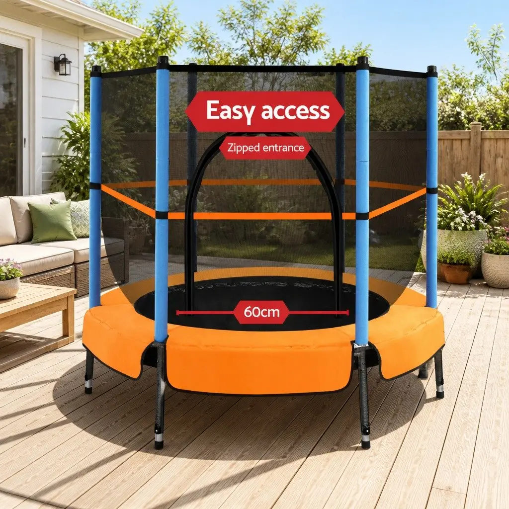 Kids Trampoline Red 4.5FT with Safety Net Enclosure for Children Aged 3 to 8 Years