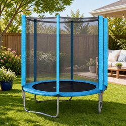 Kids Trampoline 6FT Round Jumping Mat Safety Net Enclosed Backyard Play