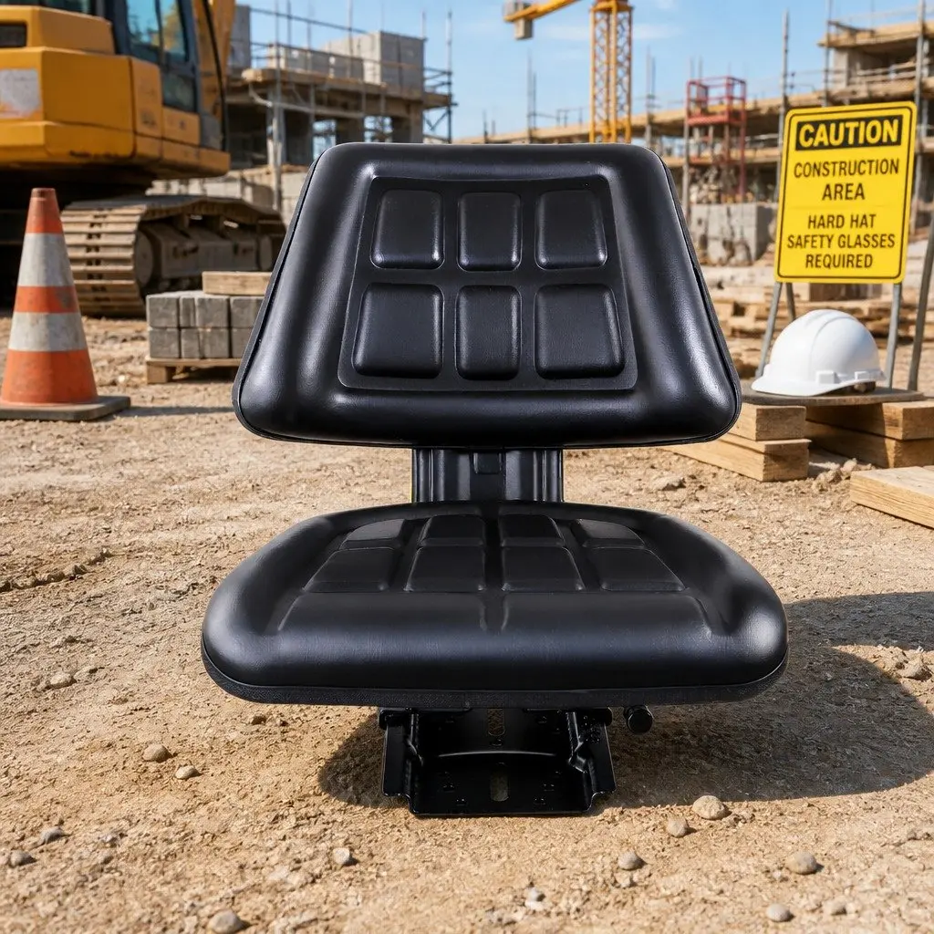 Universal Tractor Seat Black Adjustable Heavy Machinery Replacement Chair