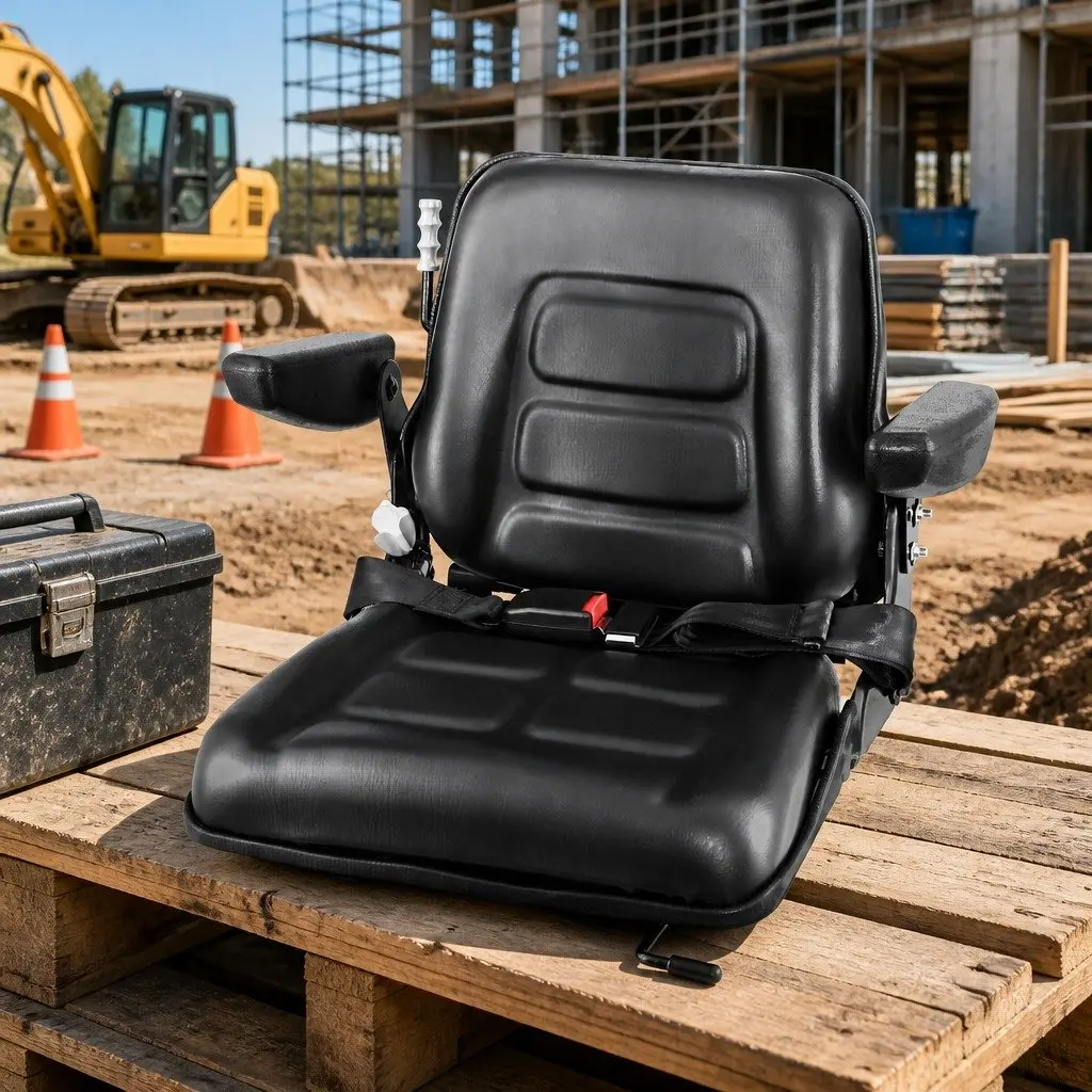 Universal Suspension Seat Black Adjustable Heavy Machinery Chair