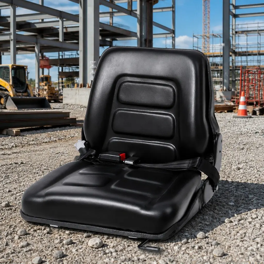 Universal Tractor Seat Black PU Adjustable Heavy Machinery Equipment
