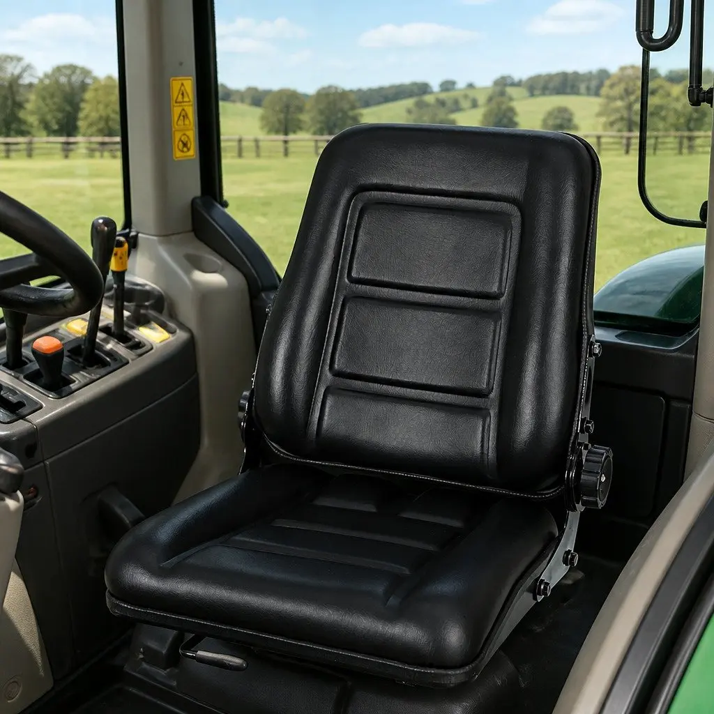 Universal Tractor Seat Black Adjustable Padded Chair