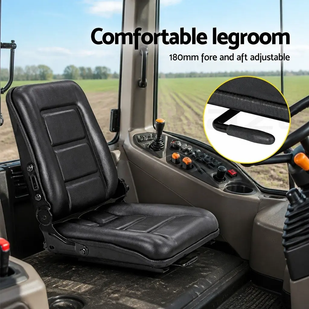 Universal Tractor Seat Black Adjustable Padded Chair