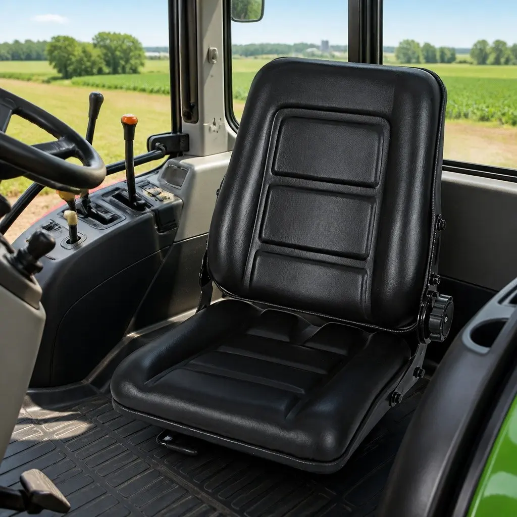Universal Tractor Seat Black Adjustable Padded Chair
