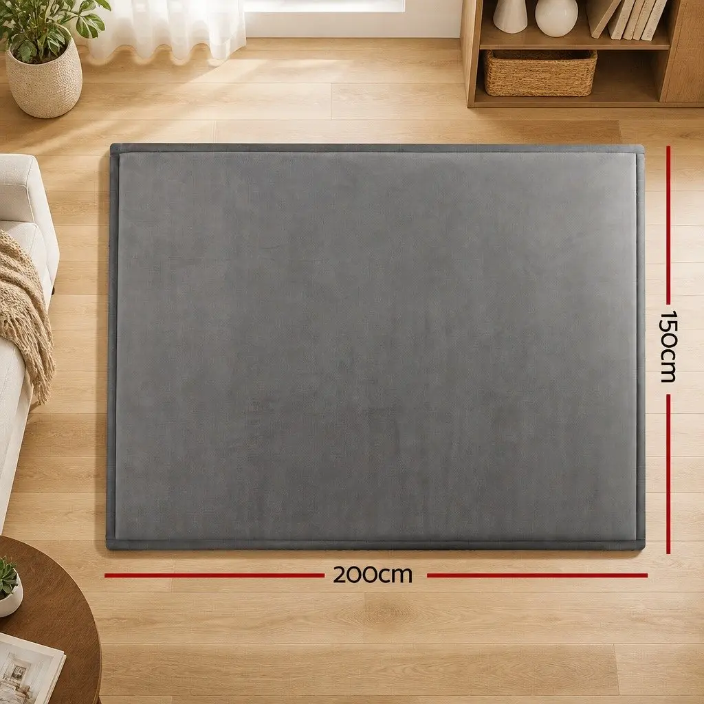 Tatami Mat Floor Mattress Grey 3cm Thick Non-Slip Foam Filling Coral Velvet Fabric