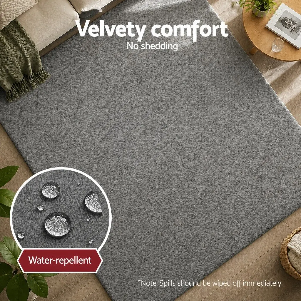 Tatami Mat Floor Mattress Grey 3cm Thick Non-Slip Foam Filling Coral Velvet Fabric