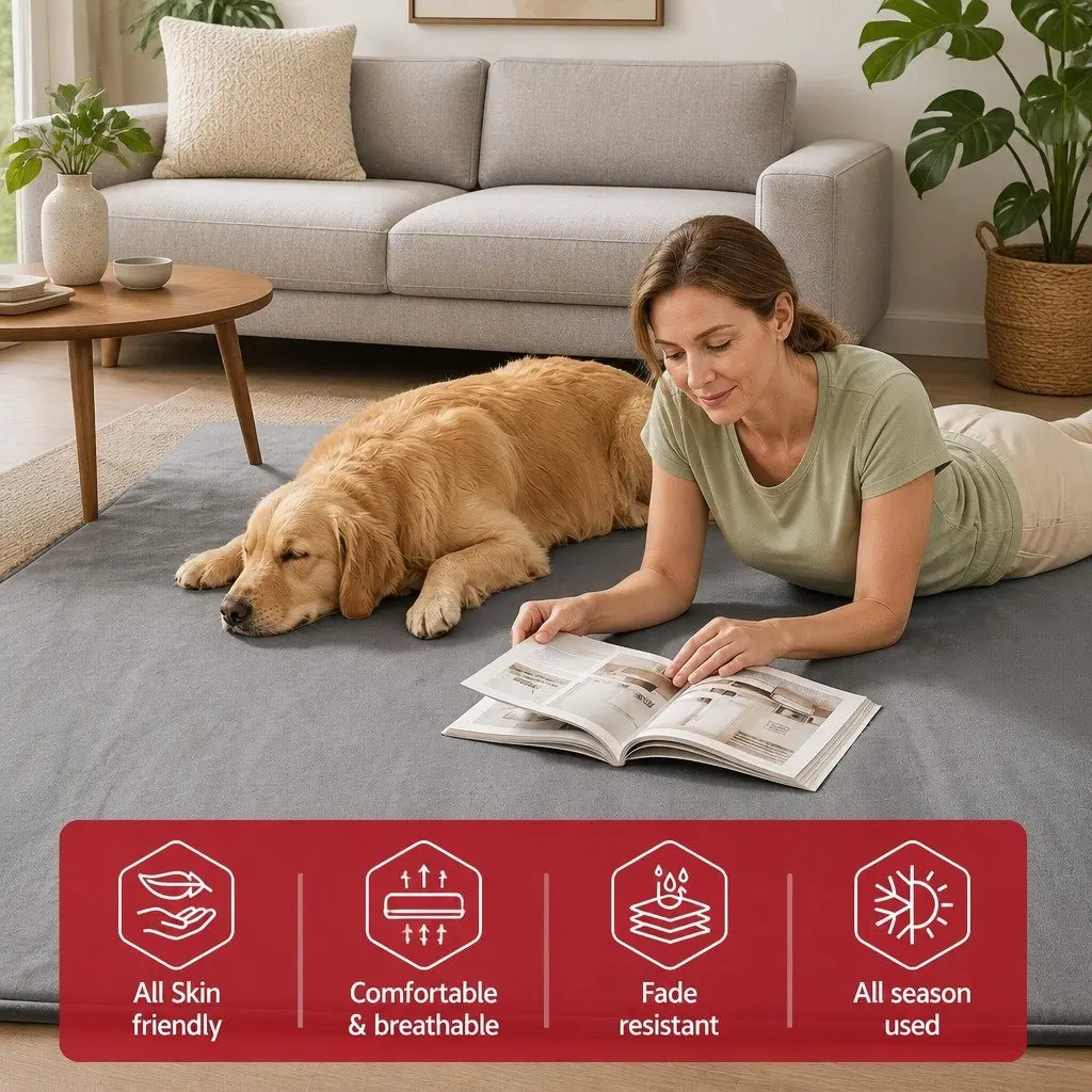 Tatami Mat Floor Mattress Grey 3cm Thick Non-Slip Foam Filling Coral Velvet Fabric