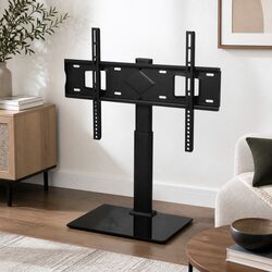 TV Stand with Mount Bracket 32-75 Inch Adjustable Height Swivel Tilt Floor Base