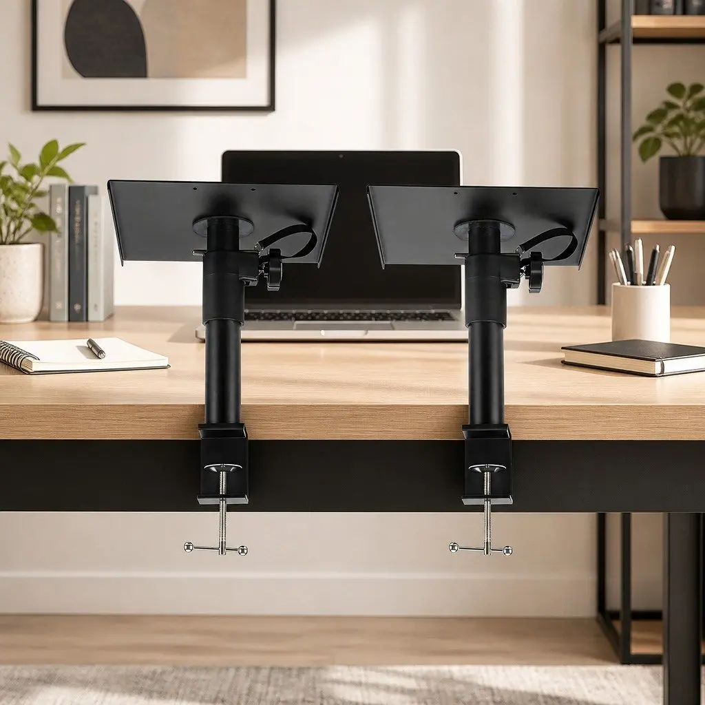 Desk Clamp Speaker Stands Adjustable Height Rotation Monitor Studio Audio Setup